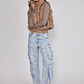 Jeans Mujer Cargo Loose Fit Celeste Sioux - Miniatura 3
