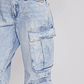 Jeans Mujer Cargo Loose Fit Celeste Sioux - Miniatura 4