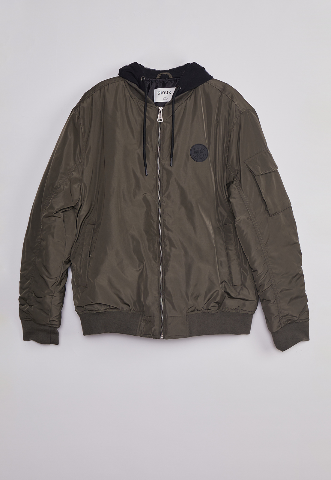 Chaqueta Hombre Acolchada Con Gorro Verde Sioux 1