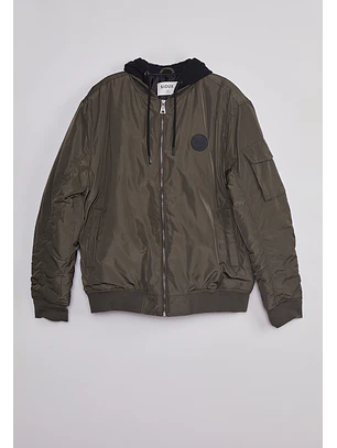 Chaqueta Hombre Acolchada Con Gorro Verde Sioux