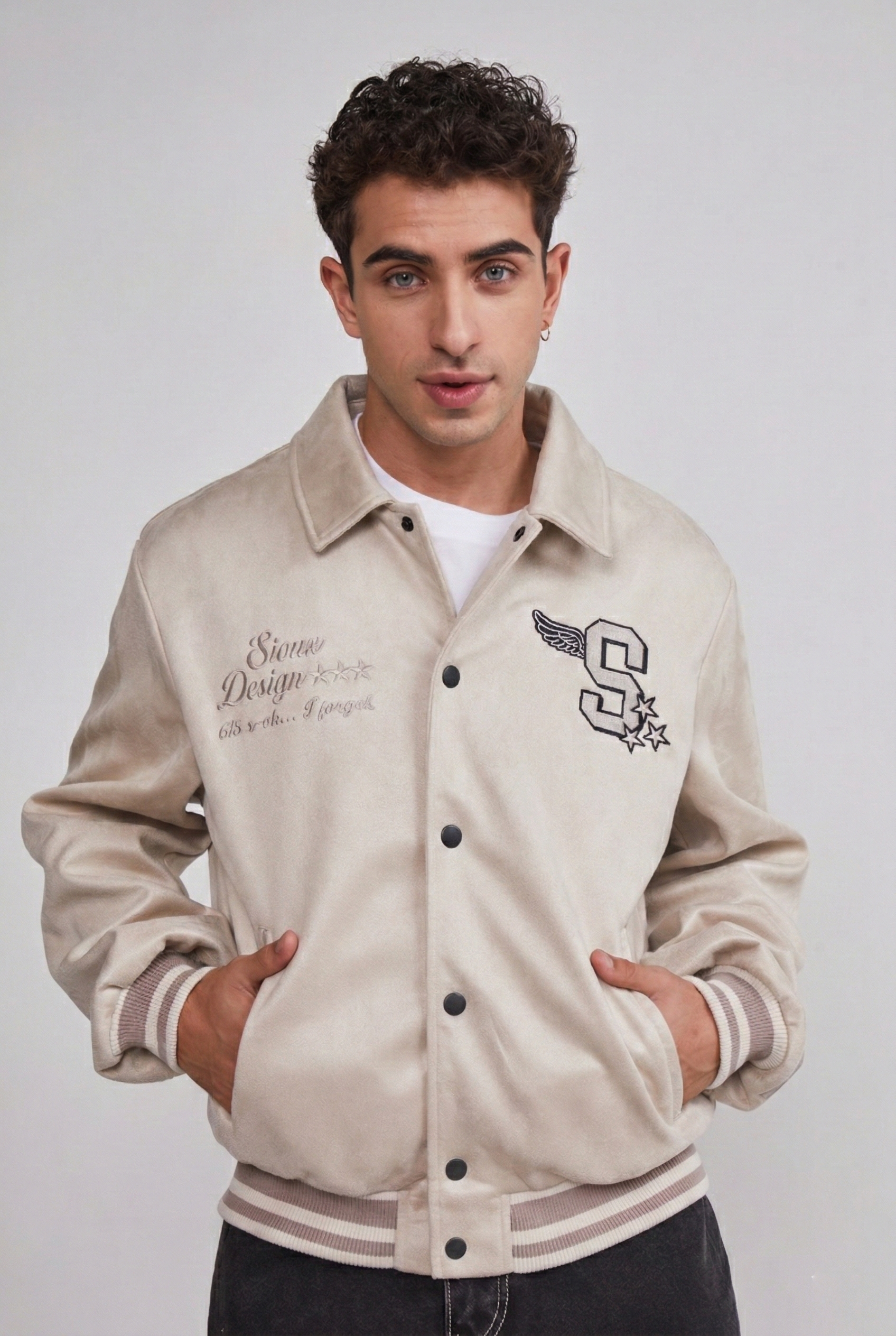 Chaqueta Hombre Efecto Parches Beige Sioux 1