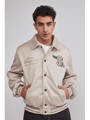Chaqueta Hombre Efecto Parches Beige Sioux
