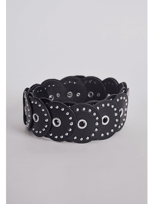 Cinturon Eyelet Circular Negro Sioux