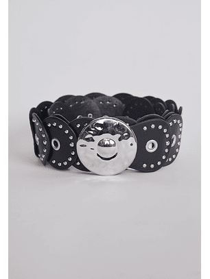 Cinturon Eyelet Circular Negro Sioux