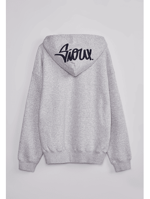 Polerón Hombre Basic Bordado Gorro Gris Sioux