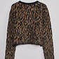 Sweater Mujer Leopardo Abotonado Negro Sioux - Miniatura 2