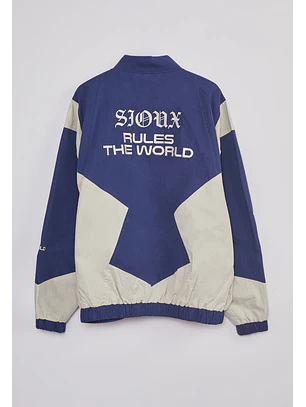 Chaqueta Hombre Retro Bordados Azul Sioux