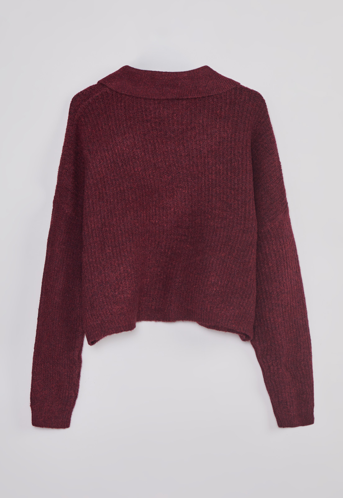 Sweater Mujer Cardigan Con Cuello Burdeo Sioux 2