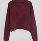 Sweater Mujer Cardigan Con Cuello Burdeo Sioux - Miniatura 2