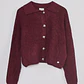 Sweater Mujer Cardigan Con Cuello Burdeo Sioux - Miniatura 1