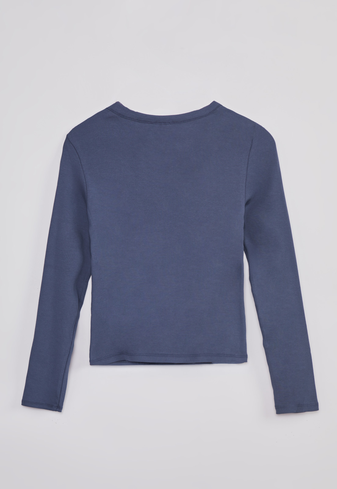 Polera Mujer Botones Escote Azul Sioux 2