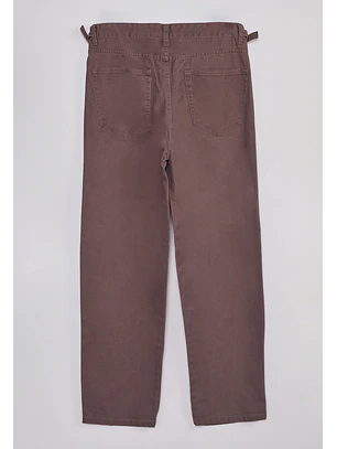 Pantalón Mujer Baggy Ajustador Café Sioux