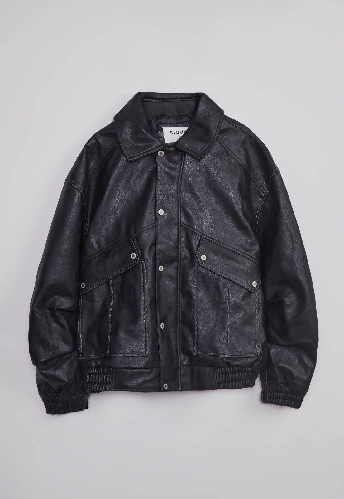 Chaqueta Hombre Piel Costuras Negro Sioux 1