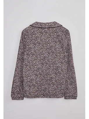 Pijama Polar Camisero Mujer Café Sioux