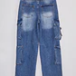 Jeans Mujer Cargo Multi Bolsillos Azul Sioux - Miniatura 2