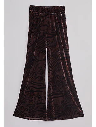 Pantalón Mujer Wide Leg Plush Café Sioux