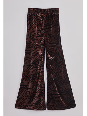 Pantalón Mujer Wide Leg Plush Café Sioux
