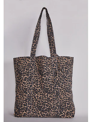 Cartera Tote Bag Animal Print Beige