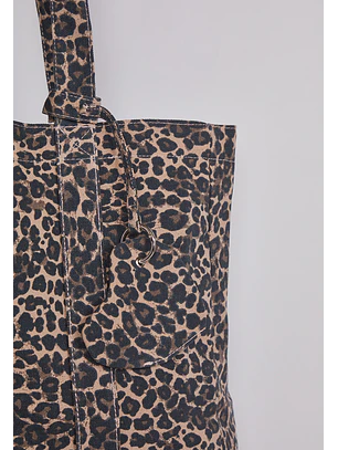 Cartera Tote Bag Animal Print Beige