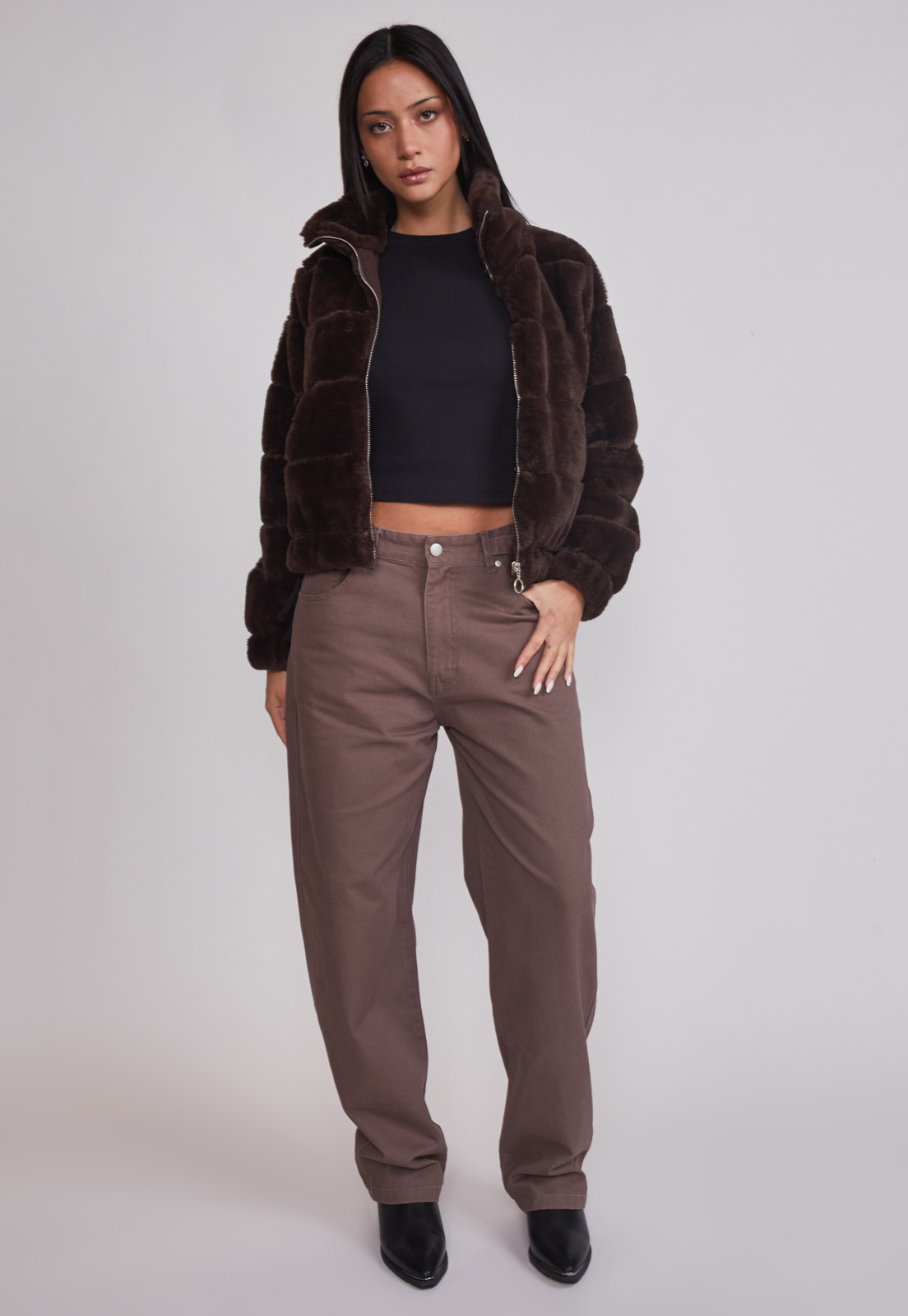 Pantalón Mujer Baggy Ajustador Café Sioux 2