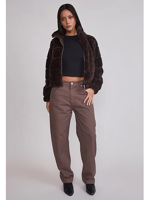 Pantalón Mujer Baggy Ajustador Café Sioux