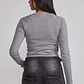 Polera Mujer Básica Cuello V Gris Sioux - Miniatura 3