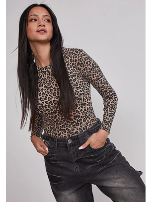 Body Mujer Leopardo Beige Sioux