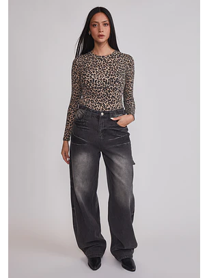 Body Mujer Leopardo Beige Sioux