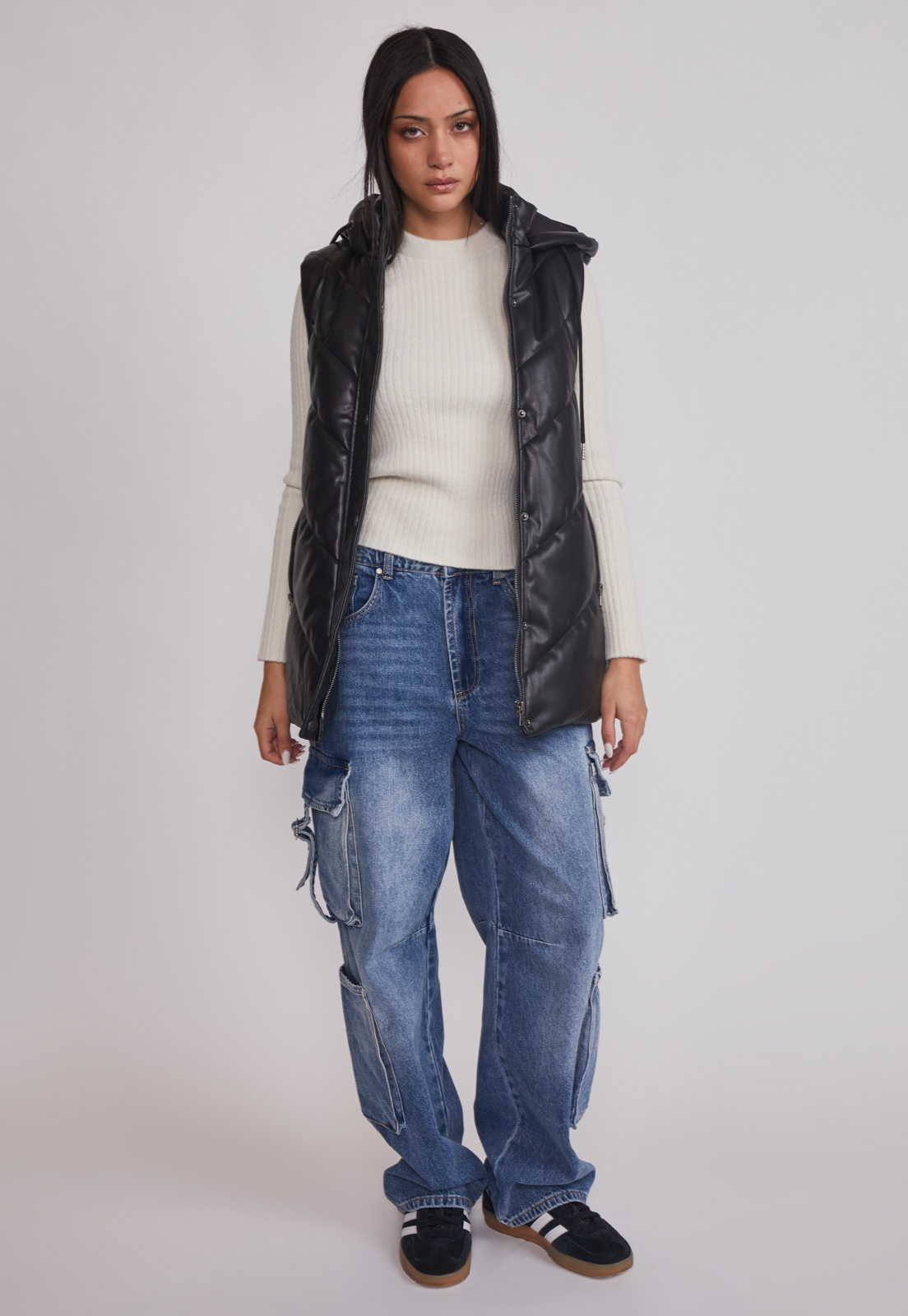 Jeans Mujer Cargo Multi Bolsillos Azul Sioux 2