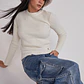 Sweater Mujer Cuello Redondo Soft Crudo Sioux - Miniatura 4