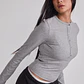 Polera Mujer Soft Botones Gris Sioux - Miniatura 4