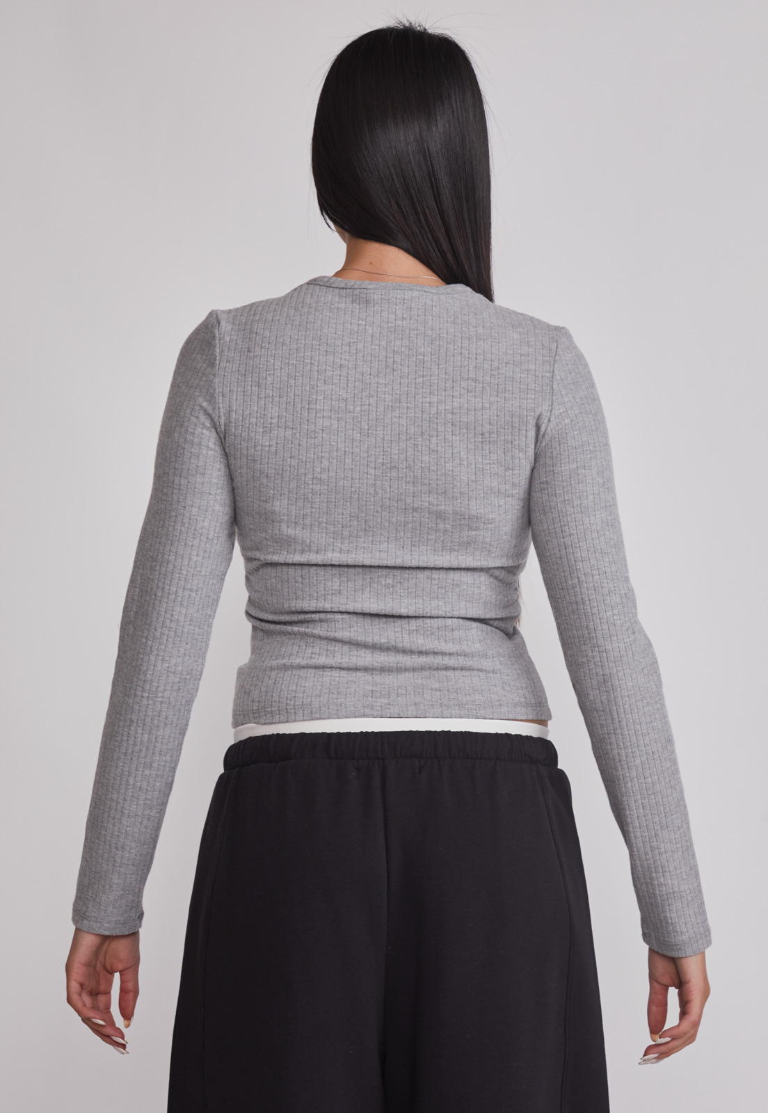 Polera Mujer Soft Botones Gris Sioux 3
