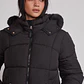 Parka Mujer Puffa Gorro Piel Negro Sioux - Miniatura 4