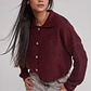 Sweater Mujer Cardigan Con Cuello Burdeo Sioux - Miniatura 5