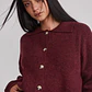 Sweater Mujer Cardigan Con Cuello Burdeo Sioux - Miniatura 4