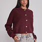 Sweater Mujer Cardigan Con Cuello Burdeo Sioux - Miniatura 1