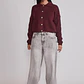 Sweater Mujer Cardigan Con Cuello Burdeo Sioux - Miniatura 2