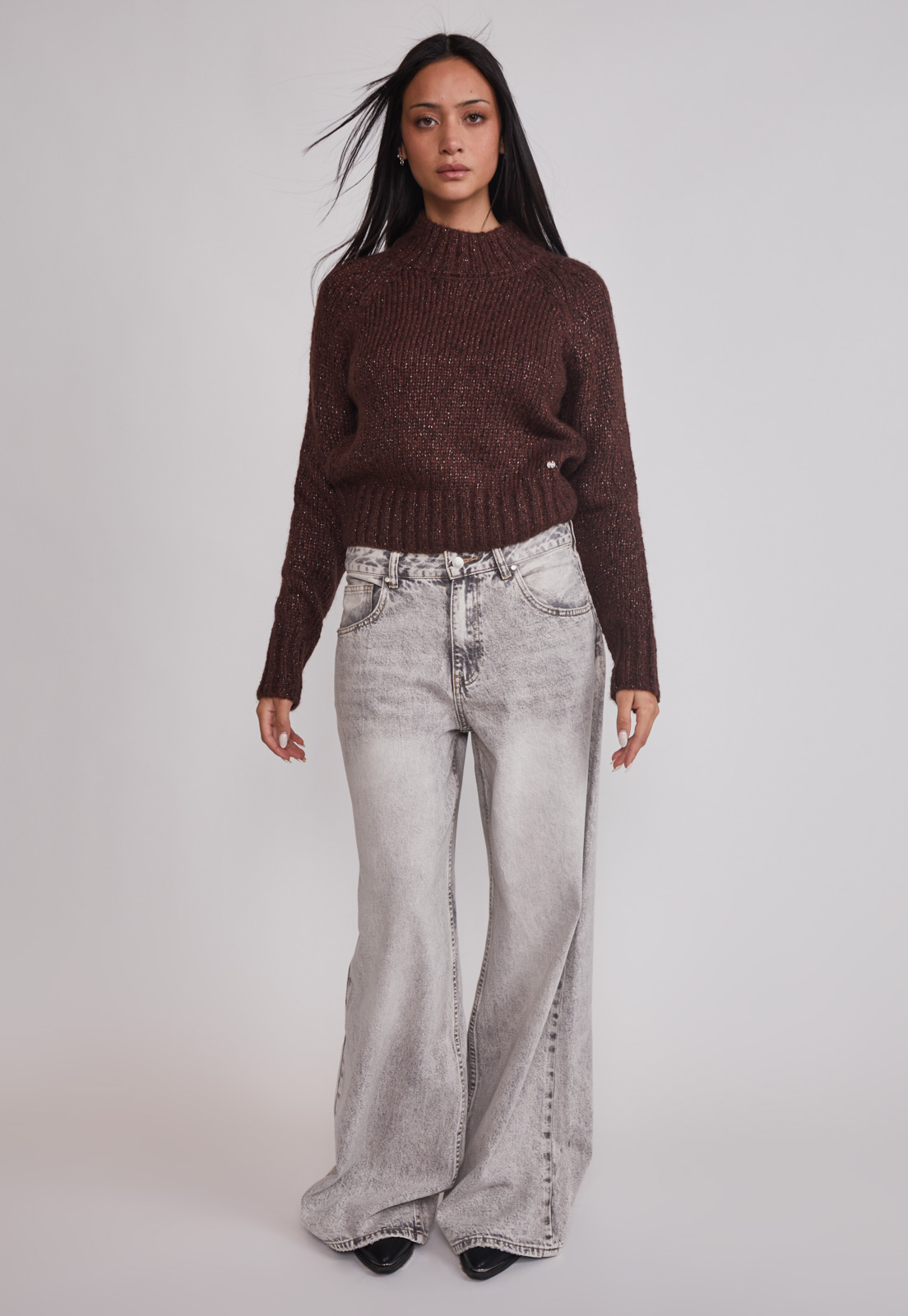 Sweater Mujer Lurex Café Sioux 2