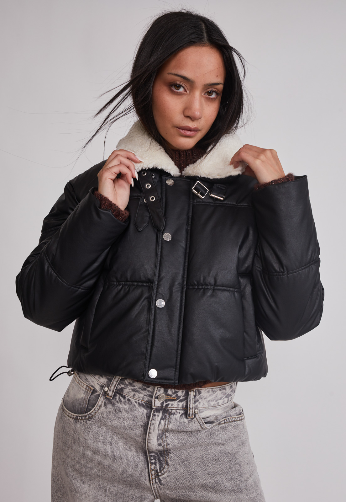Parka Mujer Cuello Chiporro Negro Sioux 5