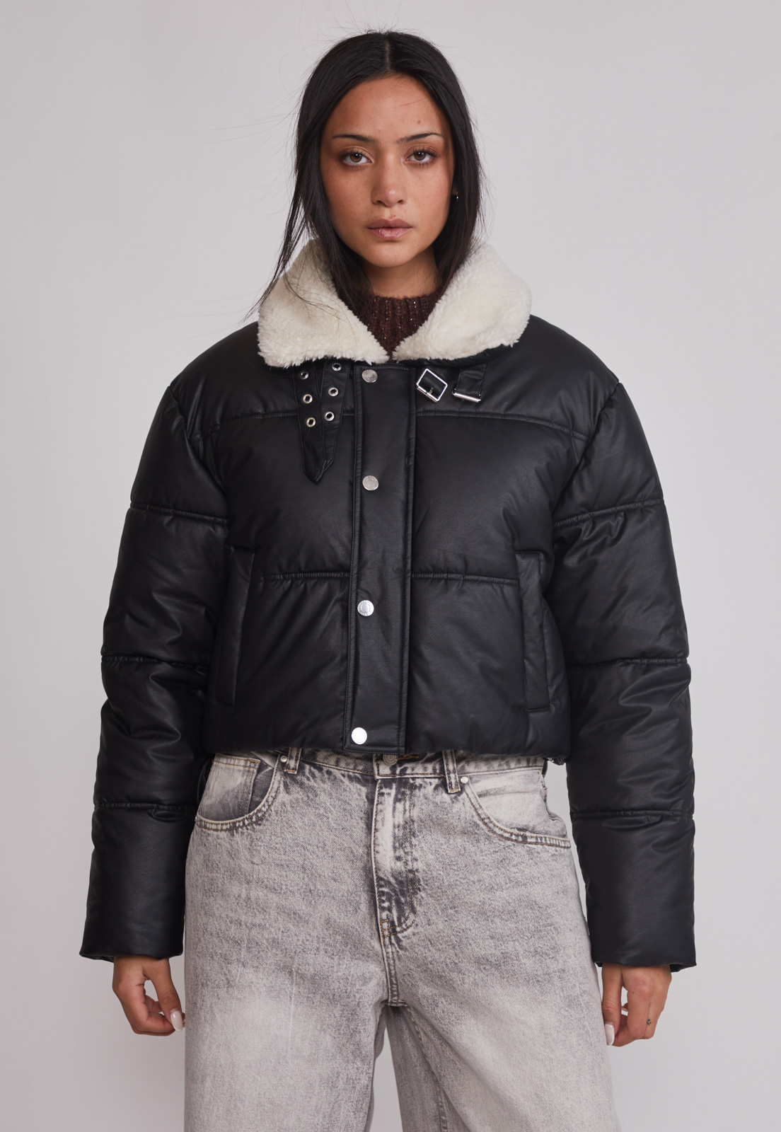 Parka Mujer Cuello Chiporro Negro Sioux 1