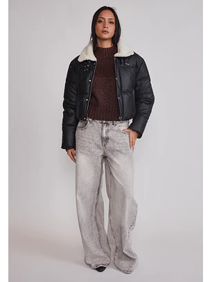 Parka Mujer Cuello Chiporro Negro Sioux