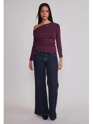 Polera Mujer Hombro Caido Lila Sioux