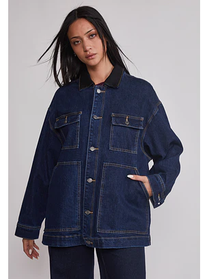 Chaqueta Mujer Raw Denim Worker Azul Sioux