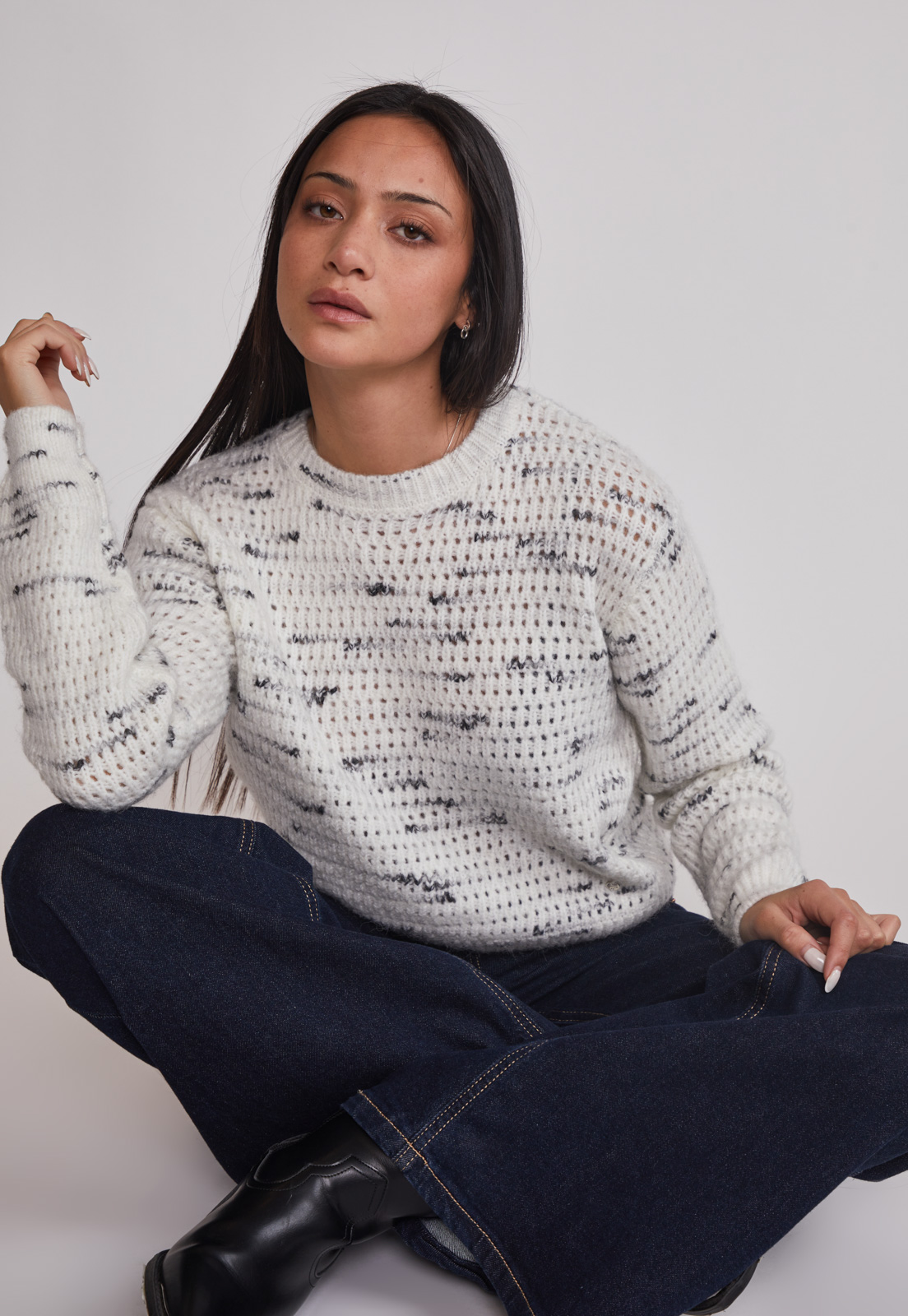 Sweater Mujer Jaspeado Crudo Sioux 5