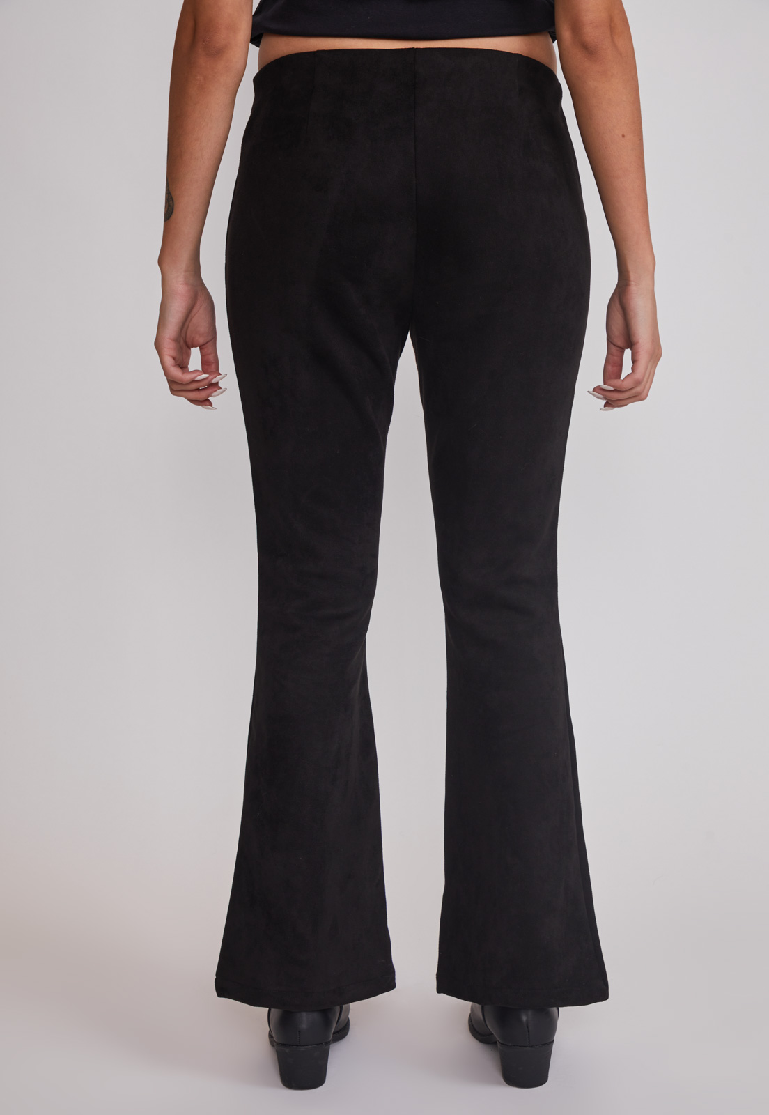 Pantalón Mujer Flare Efecto Suede Negro Sioux 3