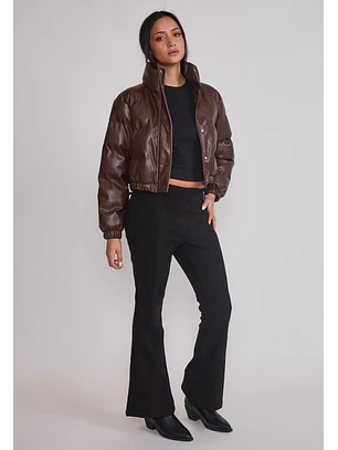 Pantalón Mujer Flare Efecto Suede Negro Sioux
