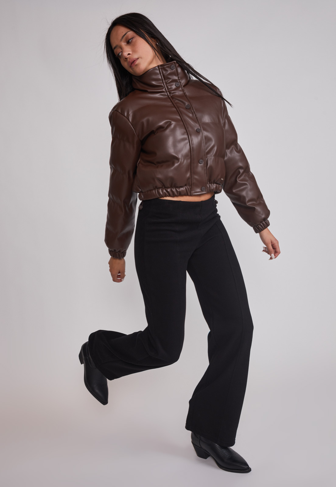 Pantalón Mujer Tejido Wide Negro Sioux 4