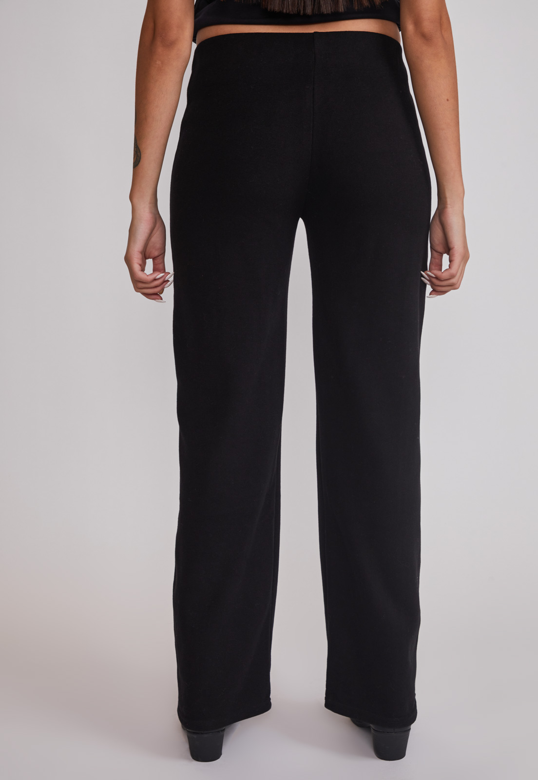 Pantalón Mujer Tejido Wide Negro Sioux 3