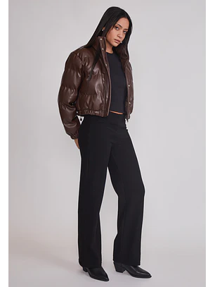Pantalón Mujer Tejido Wide Negro Sioux