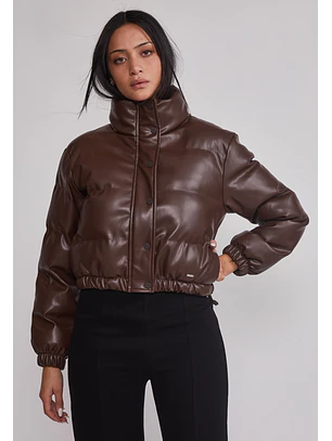 Parka Mujer Ecocuero Café Sioux